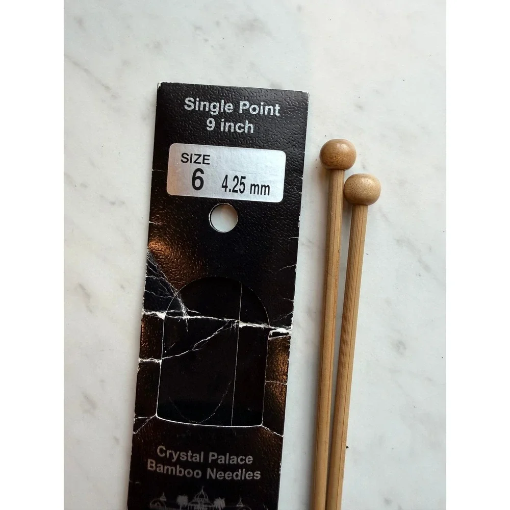 Crystal Palace‎ Bamboo Single Point Knitting Needles Lot 3 Pairs Natural Wood